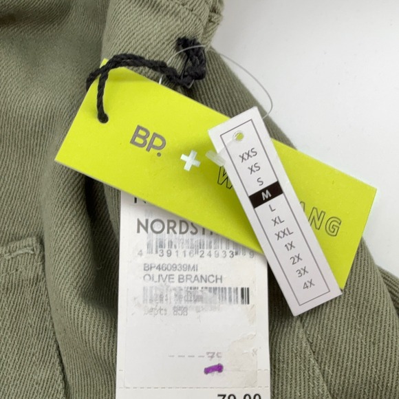 BP Wildfang Olive Green Faux Sherpa Collar‎ Lined Button Front Jacket Chore NEW - Picture 12 of 14